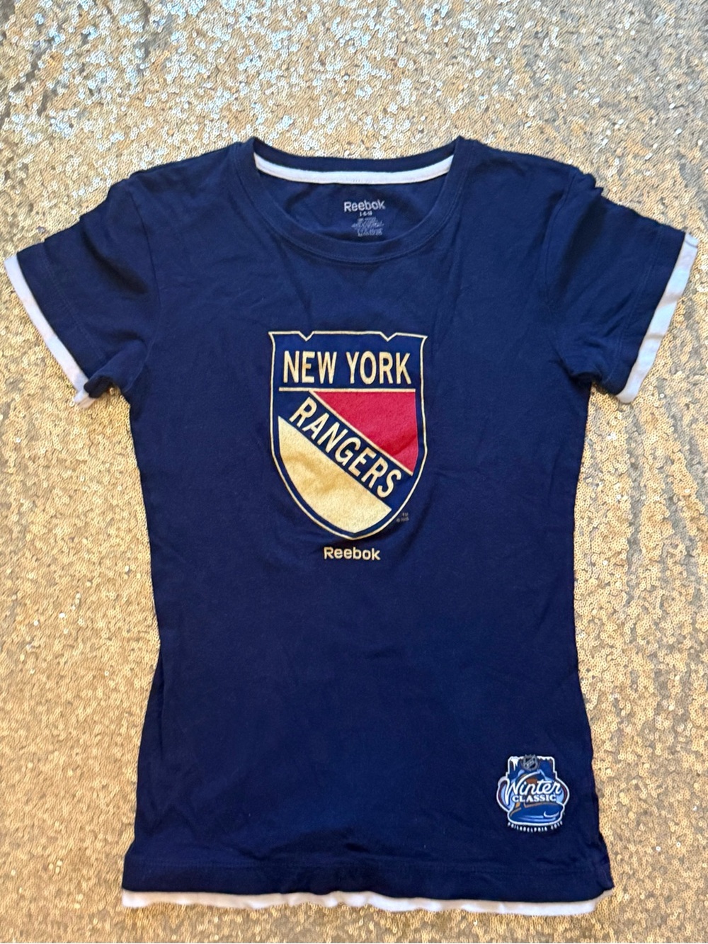 NEW Reebok Youth L New York Rangers Rare Winter Classic Tee